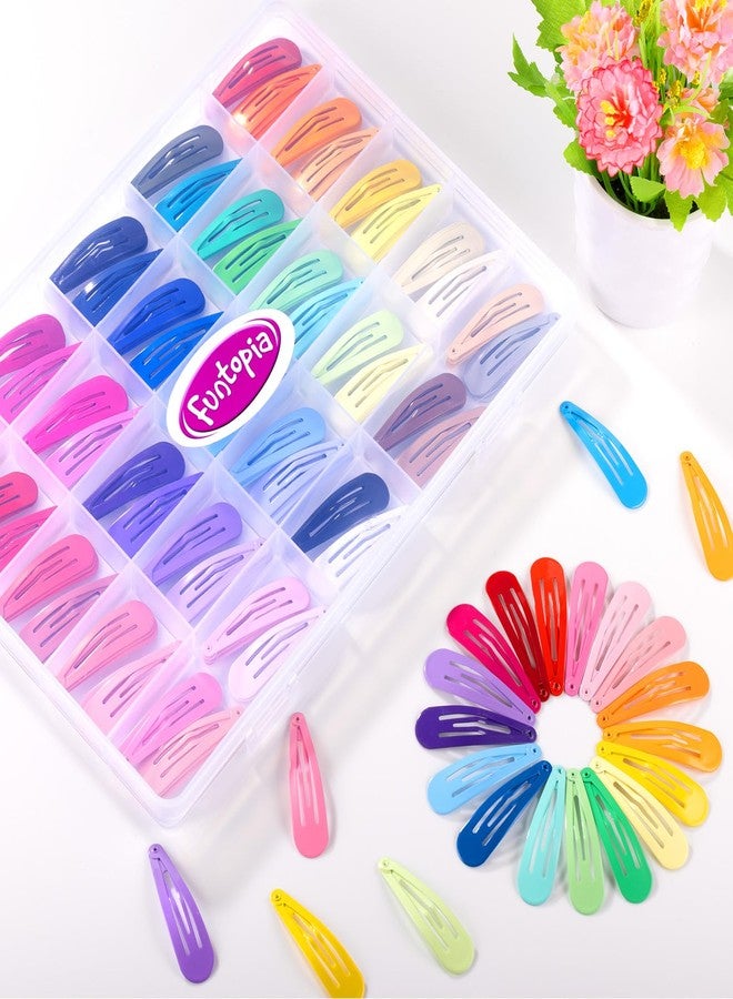 Funtopia 150pcs Hair Clips, 50 Colors Hair Barrettes for Girls, Funtopia 2 Inch Colorful Snap Hair Clips with Storage Case, Non Slip Metal Barrettes for Women Girls Toddler Kids Teens - Image 5